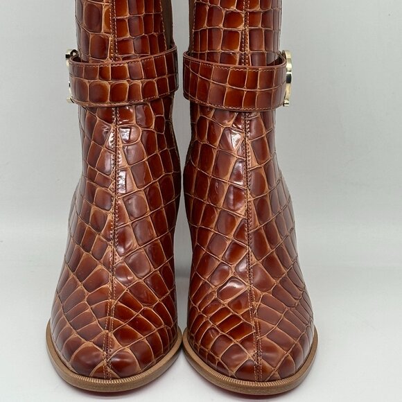 Christian Louboutin CL CHELSEA BOOTY 70 Croc Ali Ankle Boots Heel Bootie - Picture 8 of 16